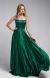 A-Line Spaghetti Prom Gown with Long Flowing Skirt in Emerald Green